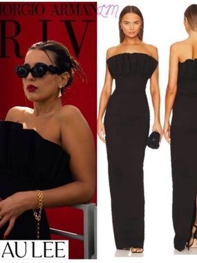 SAU LEE Noah Gown in Black size 10 NWT. Black tie gown!